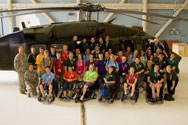 Iowa delegates at a helicopter base in 2012
