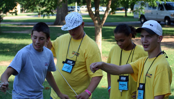 Oklahoma group participating in a team building activity called Toxic Waste
